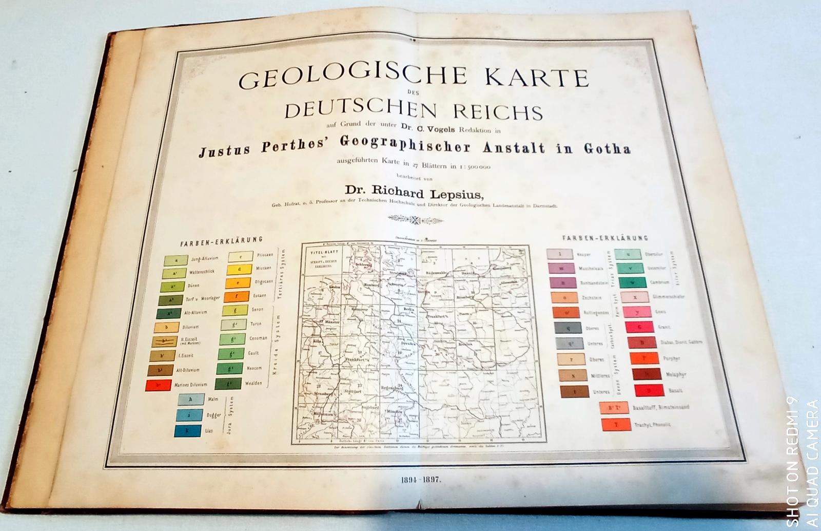 Richard Lepsius – Geologický atlas Německé říše 1894–1897, 27 map