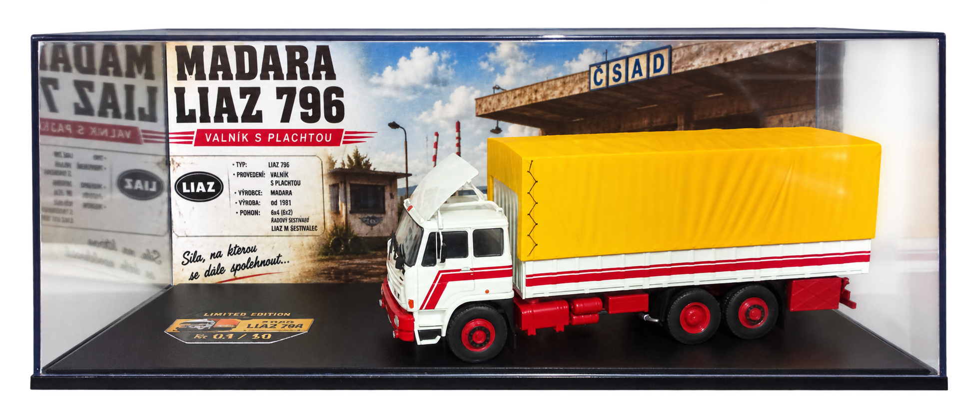 LIAZ 796 MADARA – valník s plachtou, limitovaná edice 1:43
